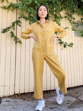Tradlands Womens Mustard Yellow Denim Jumpsuit